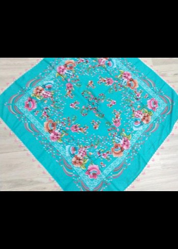 Dantel Detaylı Turkuaz El işi iğne oyası yazma  - Görsel 2