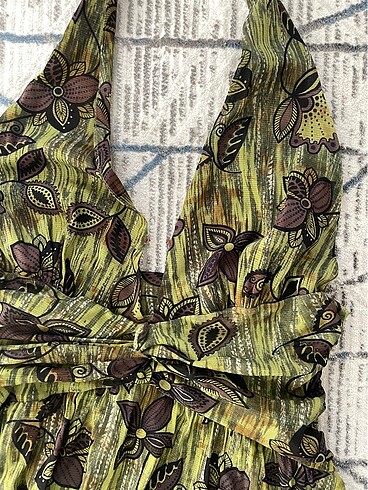 Mango vintage boyundan askılı elbise