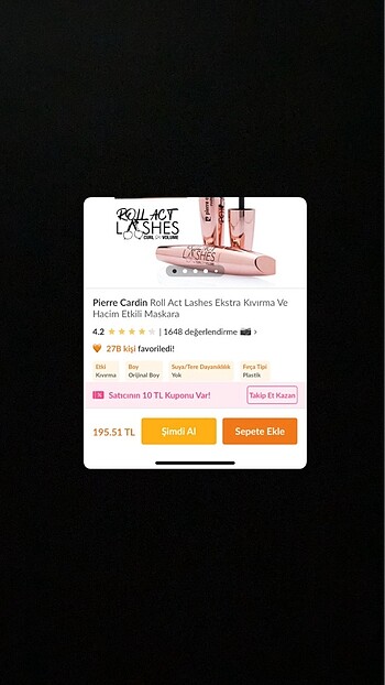  Beden Renk Pierre cardin maskara