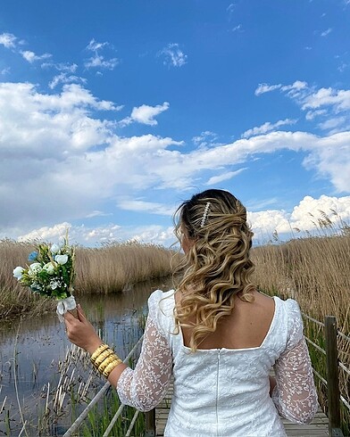 40 Beden beyaz Renk Nikah elbisesi