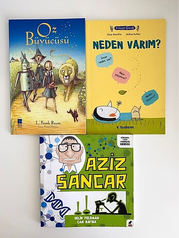 3 adet kitap.
