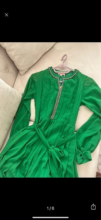 Machka yeşil gece elbisesi