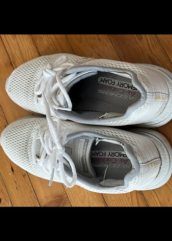 Gri Kadın Spor Ayakkabı - Yüksek Topuklu, Bağcıklı - Görsel 3