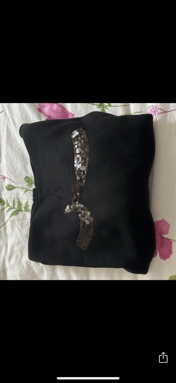 Kapüşonlu Siyah Pul Detaylı Sweatshirt - Görsel 2