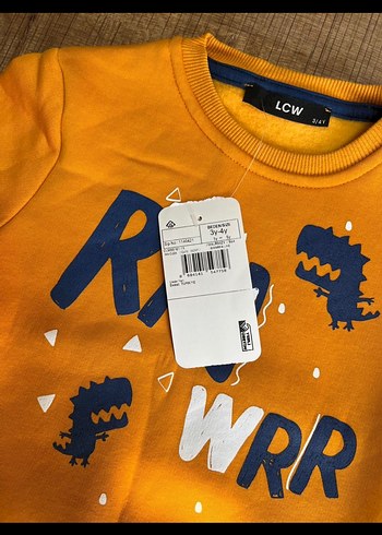 LC Waikiki Erkek Sarı Baskılı Sweatshirt - Görsel 3