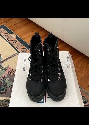 Siyah Platform Topuklu Kadın Botu - Görsel 2