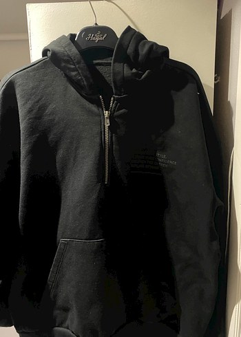 Kadın Siyah Fermuarlı Yüksek Yakalı Sweatshirt - Görsel 3