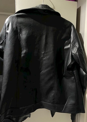 Siyah Biker Deri Ceket - Görsel 2