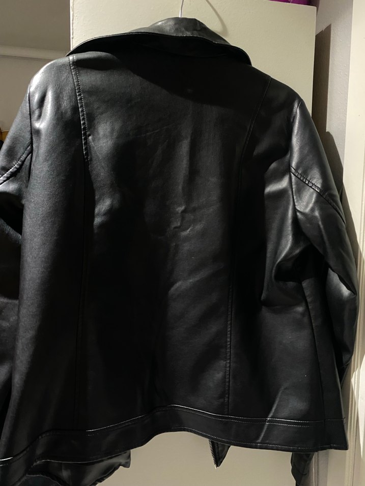 Siyah Biker Deri Ceket - Görsel 2