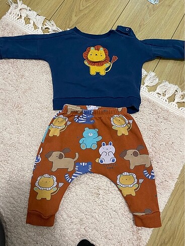 Next Baby erkek bebek 6-9 ay alt üst içi polar takım