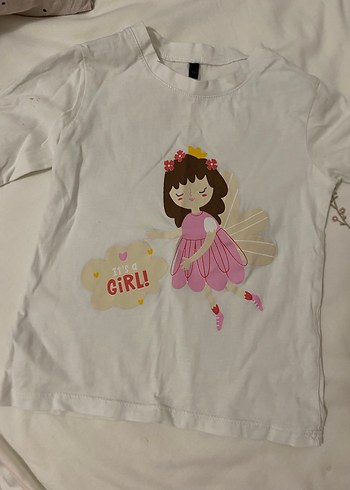 Pembe ve beyaz  Uzun Kollu Kız Tişörtü 2 li - Görsel 2