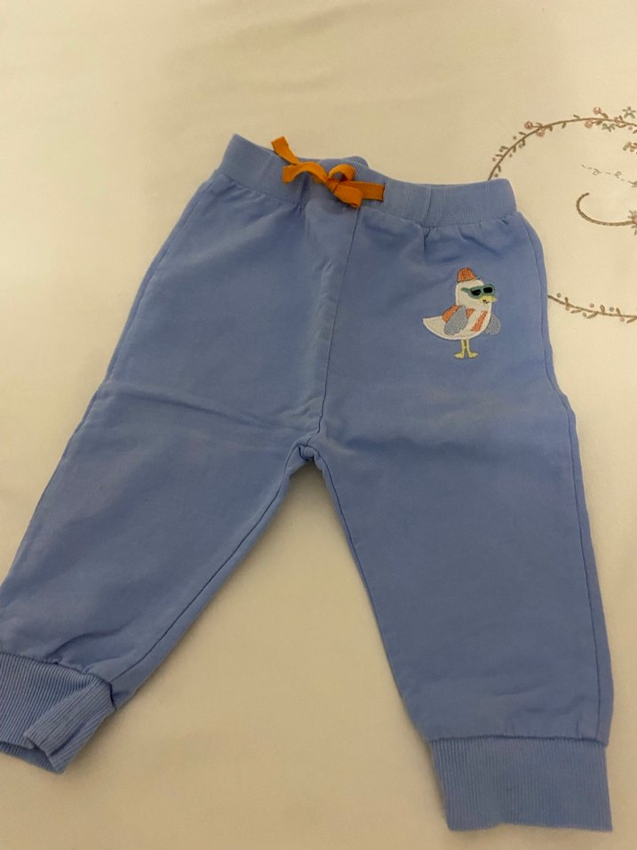 Nakışlı Mavi Erkek Çocuk Pantolonu - Görsel 2