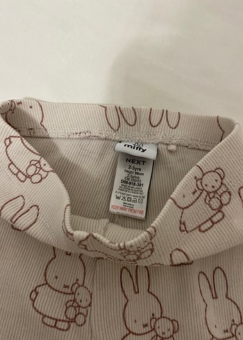 Kız Çocuk miffy Baskılı Örme Tayt - Görsel 2