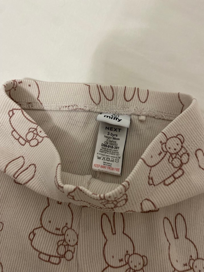 Kız Çocuk miffy Baskılı Örme Tayt - Görsel 2