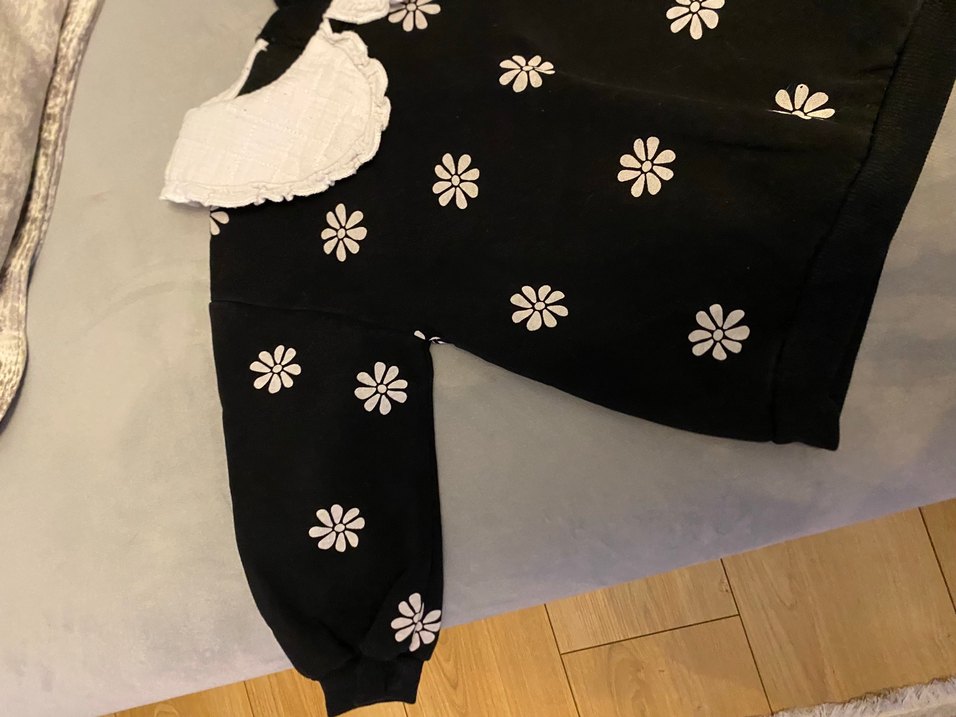 Dantel yakalı kız çocuk 3-4 yaş sweatshirt - Görsel 4