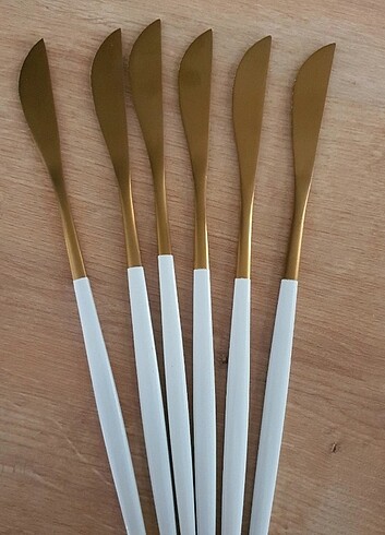 6 bicak mat gold beyaz