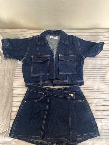 zara denim total look