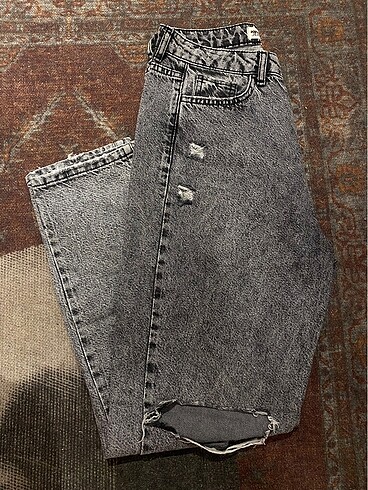28 Beden gri Renk Koton mom jean