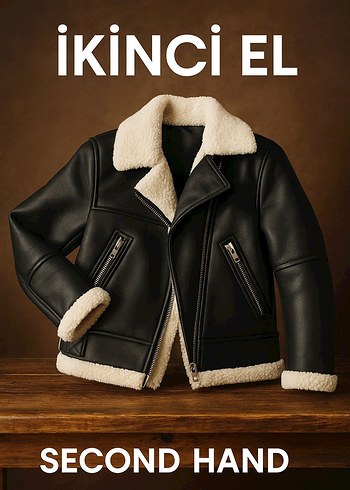 Kürklü Siyah Deri Biker Mont 11 yaş - Görsel 2