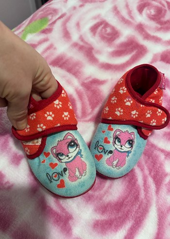 Kız Çocuk Renkli Baskılı Sıcacık Terlik - Görsel 3