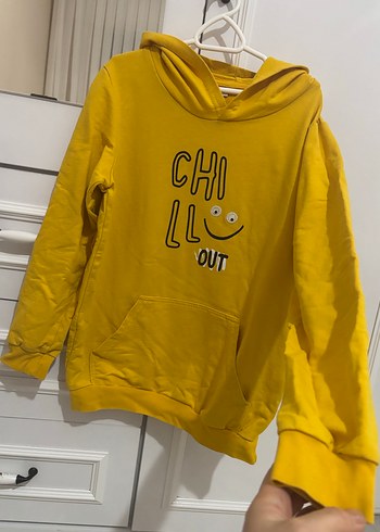 8.9 yaş Sarı Kapüşonlu Sweatshirt - Görsel 2