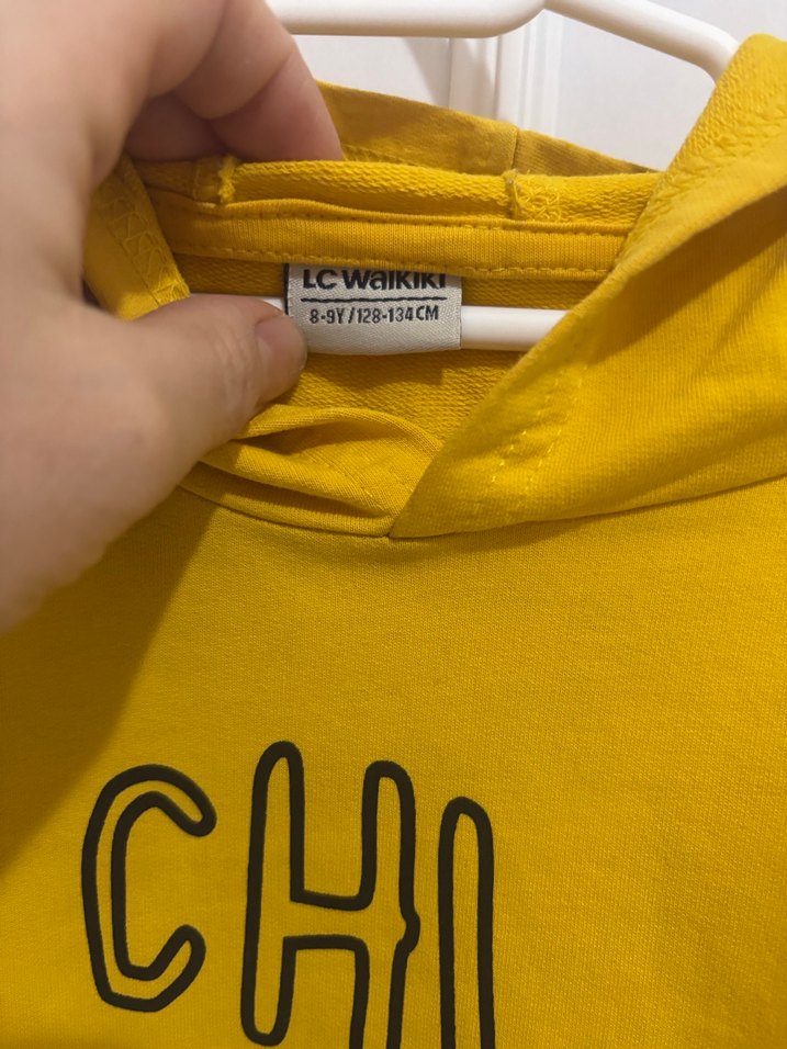 8.9 yaş Sarı Kapüşonlu Sweatshirt - Görsel 5