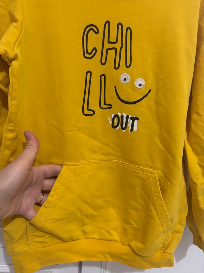 8.9 yaş Sarı Kapüşonlu Sweatshirt - Görsel 4