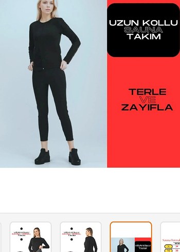 Siyah Fermuarlı V Yaka Uzun Kollu Kadın Aktif Giyim Takım - Görsel 5