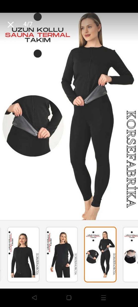 Siyah Fermuarlı V Yaka Uzun Kollu Kadın Aktif Giyim Takım - Görsel 3