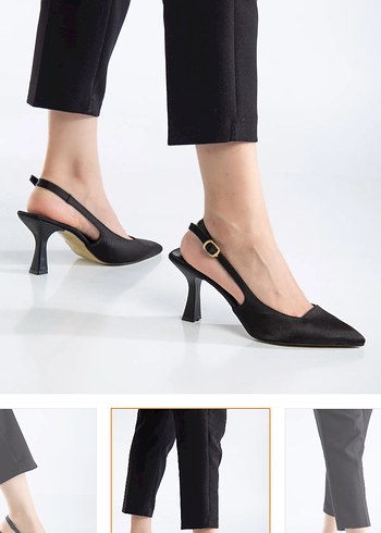 39 Beden Siyah saten stiletto