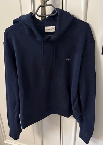 Gant Marka Lacivert Kapusonlu Rahat Sweatshirt