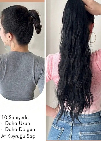 PREMIRUM DOĞAL GÖRÜNÜM AT KUYRUĞU SAÇ - Görsel 2