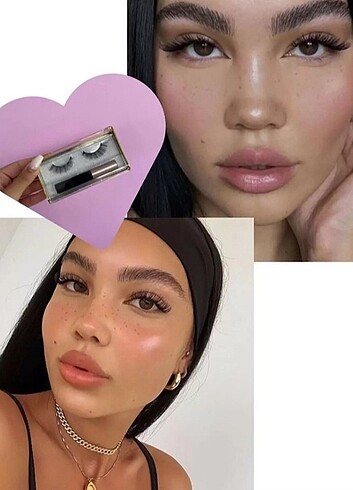 Manyetik Eyeliner'lı Mıknatıslı Doğal Ipek Takma Kirpik - Görsel 2