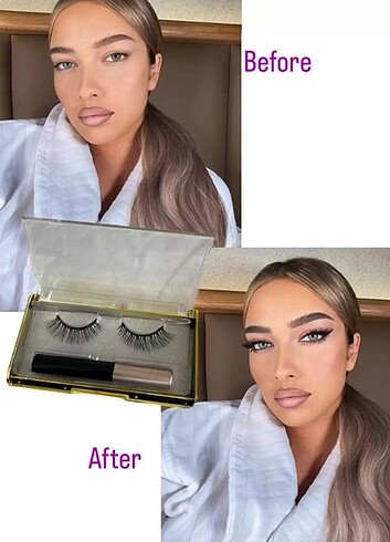Manyetik Eyeliner'lı Mıknatıslı Doğal Ipek Takma Kirpik

 - Görsel 2