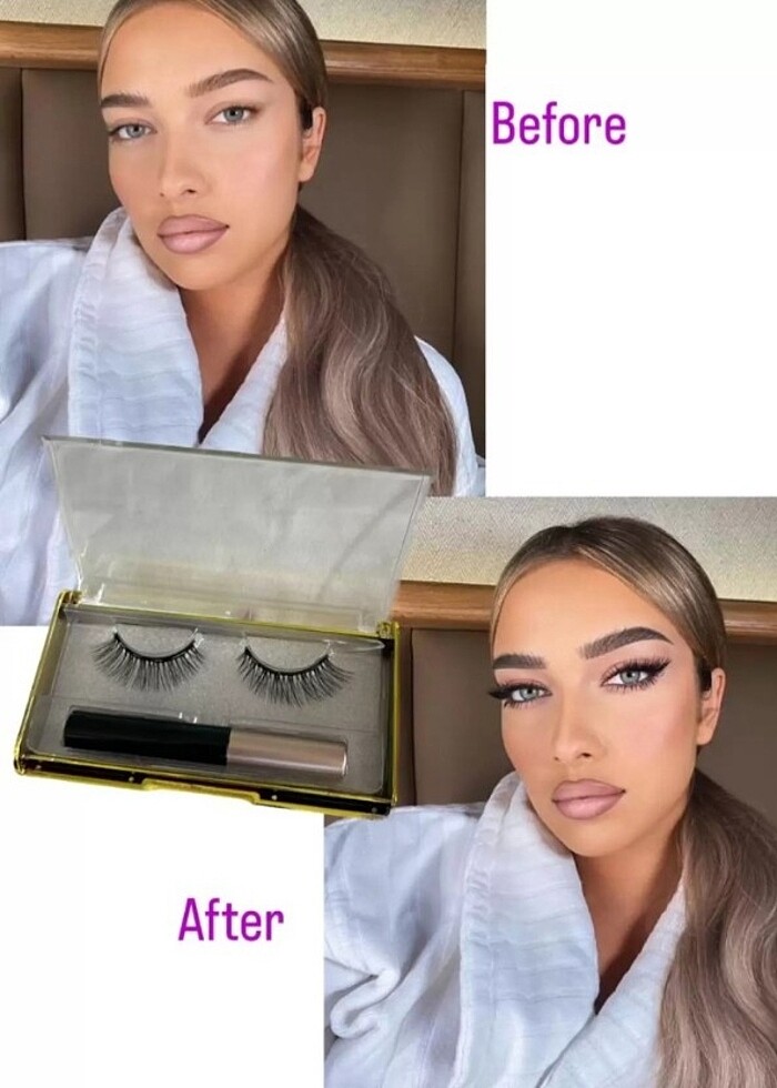 Manyetik Eyeliner'lı Mıknatıslı Doğal Ipek Takma Kirpik

 - Görsel 2