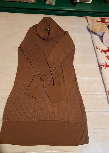 Kahverengi Bohem Örgü Kadın Kazak - Görsel 2