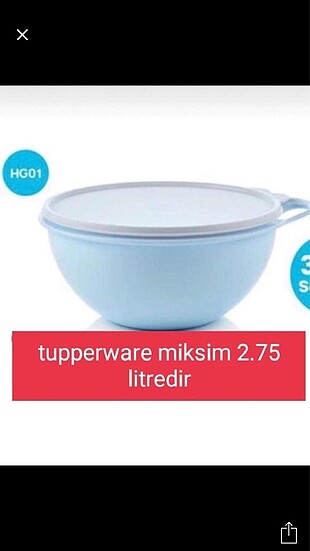 Tupperware Miksim 2.7 bebek mavısı