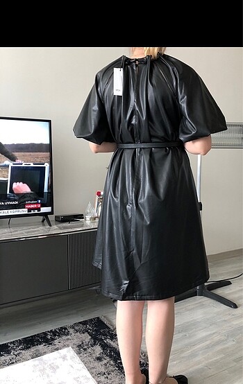 l Beden siyah Renk Hamile-Oversize Elbise