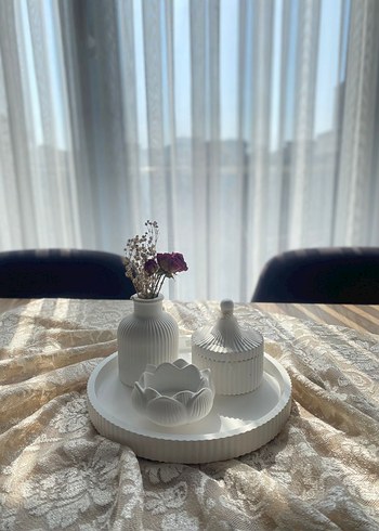 Beyaz Dekoratif Ev Aksesuar Seti