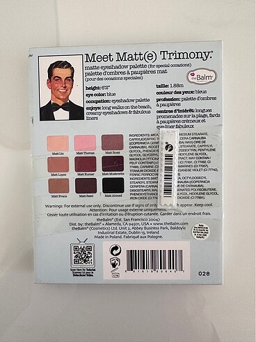 Beden Renk The balm meet matt(e) Trimony