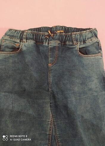 10 Yaş Beden Beli lastikli kot pantolon 