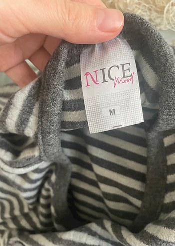 Gri Çizgili Ayıcık Desenli Pijama takımı - Görsel 3