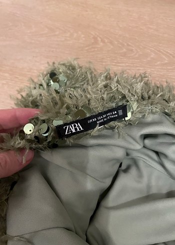 Hali pul detaylı Straplez top - Görsel 2