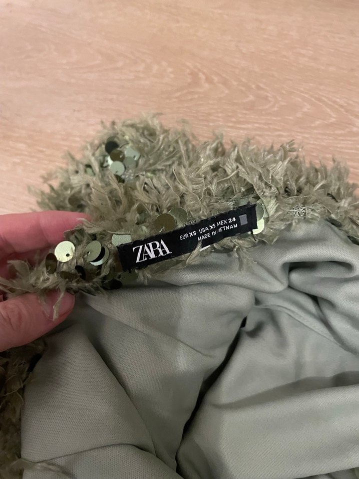 Hali pul detaylı Straplez top - Görsel 2