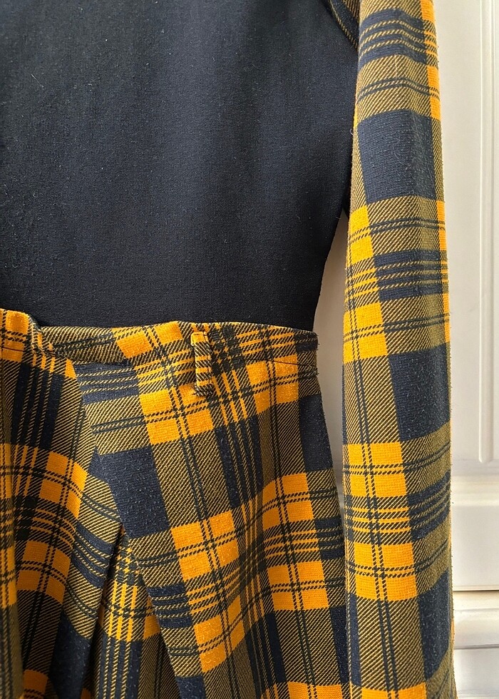 Şık Ekose Elbise - Görsel 3