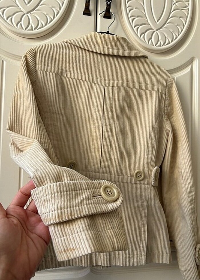 Mango Kadife Ekru Ceket - Görsel 3