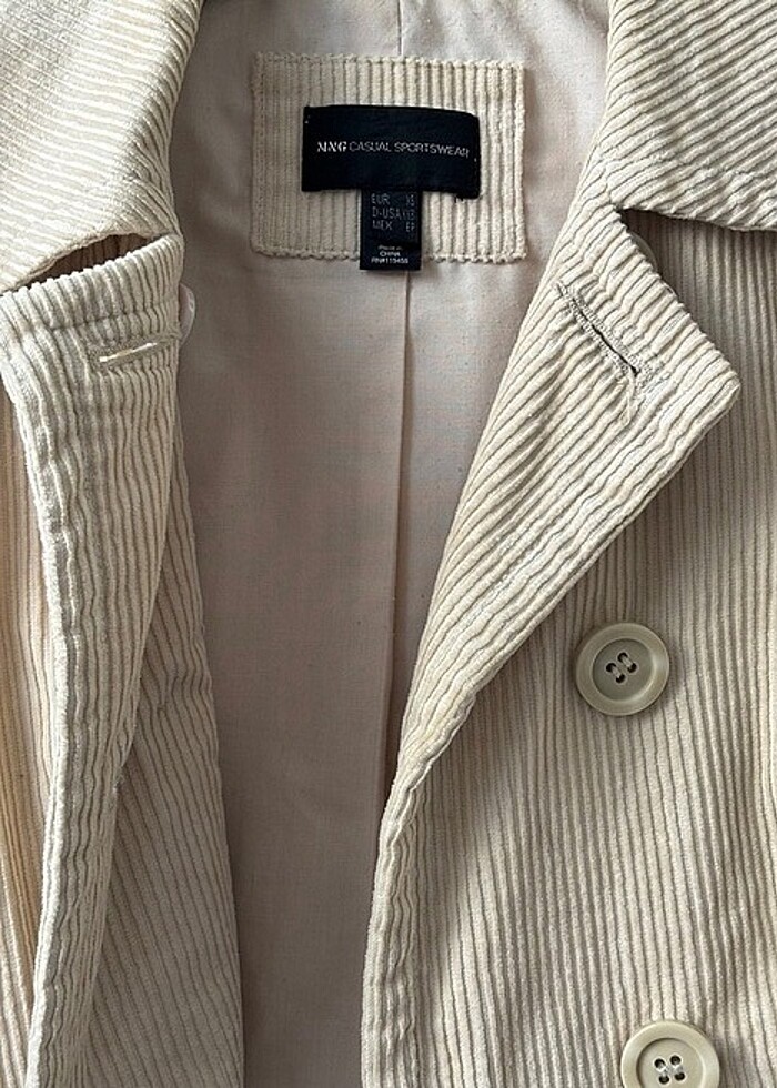 Mango Kadife Ekru Ceket - Görsel 4