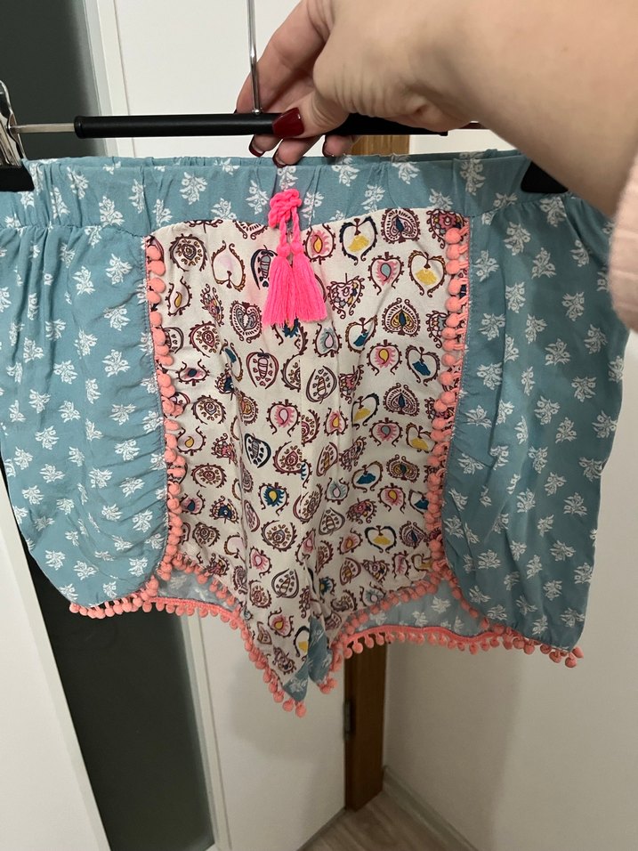 Püsküllü Çok Renkli Bohem Mini Şort - Görsel 5