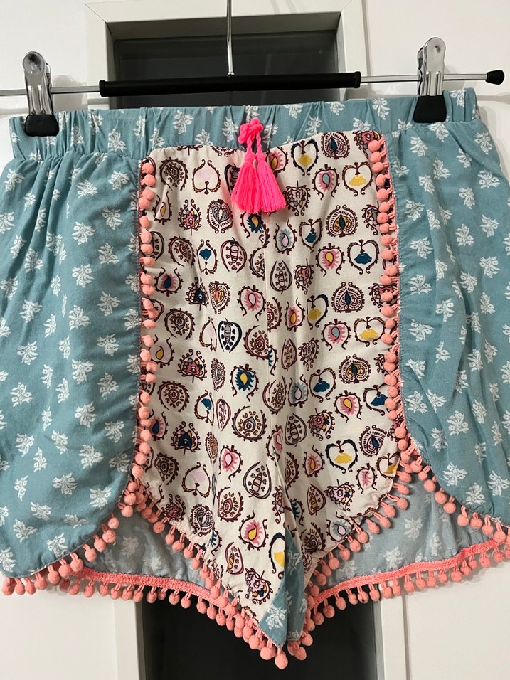 Püsküllü Çok Renkli Bohem Mini Şort - Görsel 2