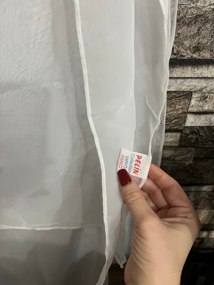 Beyaz Uzun Pareo - Görsel 3